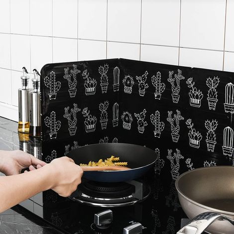 Feuille d'aluminium bouclier anti-graisse pour cuisinière à gaz bouclier thermique pour cuisine bouclier anti-graisse pour cuisinière domestique Bouclier anti-graisse - noir, 84.532.50.08cm, 1pc (1/4)