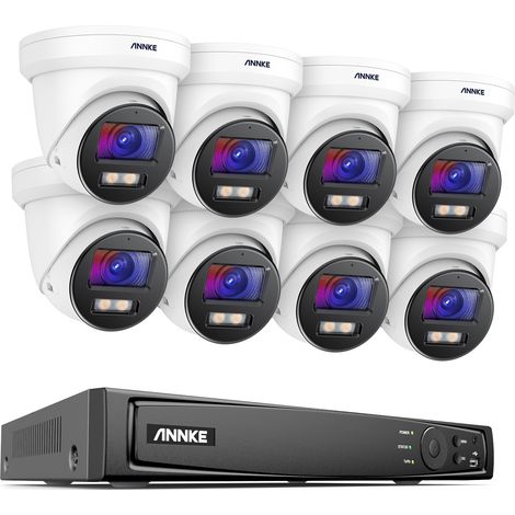 ANNKE 8MP H.265+ Video PoE NVR Surveillance System 4K IR Network Turret Camera Night Vision Built-in Mic Waterproof 8Cameras (1/5)