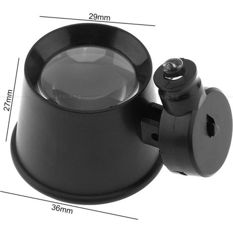 Oeil de loupe 10X, loupe Simple en Verre léger, lumière LED Forte résistance aux Chocs Bonne Transparence pour horloger bijoutier (1/4)