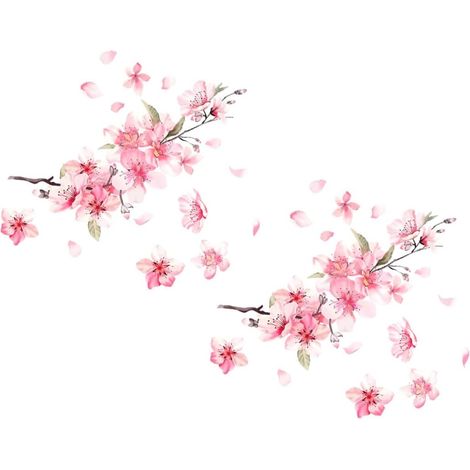 de 2 autocollants de voiture en forme de fleurs de cerisier