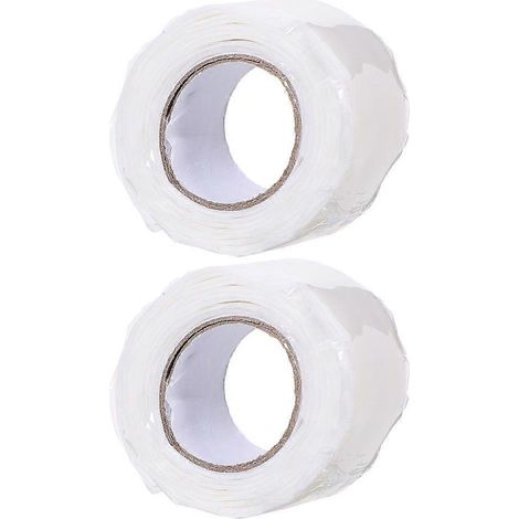 2 rouleaux de ruban d'étanchéité pour plomberie. Ruban adhésif en caoutchouc silicone souple, haute adhérence et longue durée de vie, idéal pour colmater les fuites et réparer les fissures dans les tu (1/5)