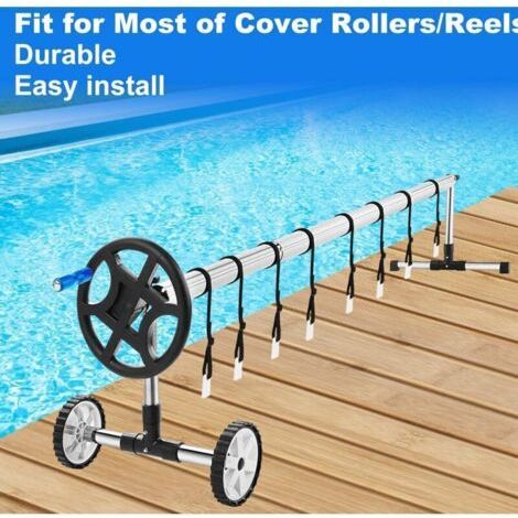 NALOOKAMIC Kit de fixation de bobine de bâche solaire pour piscine avec 8 sangles adhésives en nylon et languettes, 8 plaques de cordon, 8 boucles (1/3)