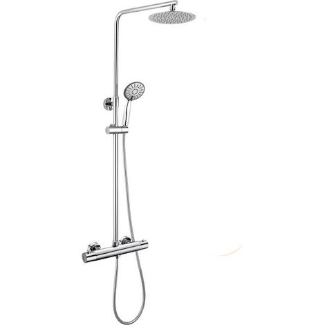 Kibath Columna Ducha termostática redonda de 75-125 cm acabado CROMO brillo fabricado en latón (1/5)