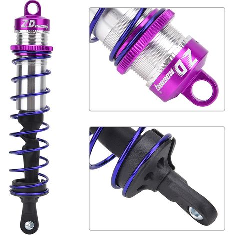Amortisseurs Avant/Arrière Réglables en Métal pour Voiture Télécommandée 1/8 - 4 Pièces (Violet) (1/5)