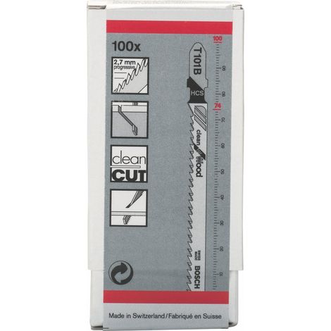 Bosch Professional 100 x Lame per seghetto alternativo T 101 B (per Legno tenero, straight cut, accessorio Seghetto alternativo)