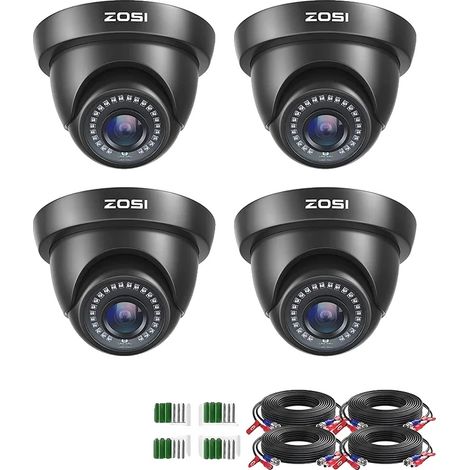 Cámaras de seguridad CCTV, resolución HD 1080P, visión nocturna, color negro, enchufe europeo de 220V-240V. (1/2)