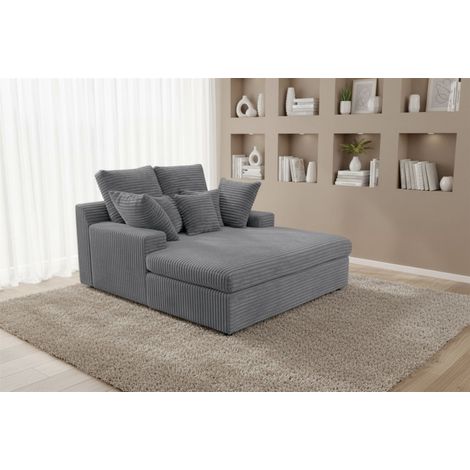 Lounge Chaiselongue AROSA Liege in Stoff Tilia Grau