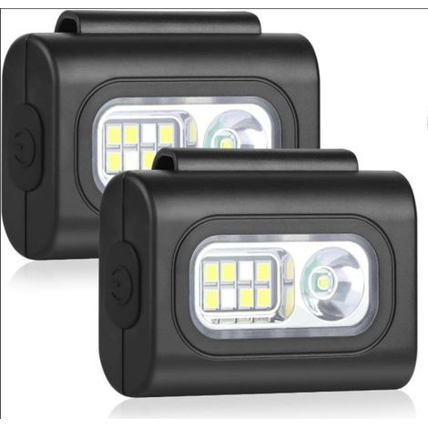 Lumières de Course à Clip, 2PCS Lampes LED à Clip,Rechargeable, Lampe à LED de Sécurité de Charge Pour Course de Nuit, Cyclisme en Plein Air, Camping en Plein Air, Lecture Au Lit [Classe énergétique A (1/4)