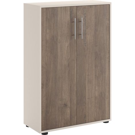 Armadio Multiuso 2 Ante Parabita, 2 Ripiani, 2 Ante, 3 Vani, 79x118h cm Beige