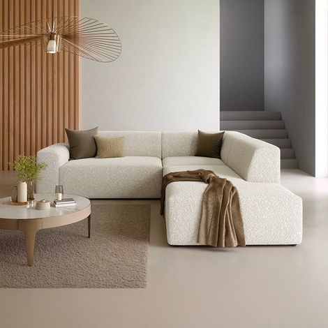 Ecksofa rechts 5-Sitzer Truhe Torino Beige (1/5)
