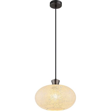 Pendelleuchte Hängelampe Deckenleuchte schwarz höhenverstellbar Glas H 120 cm