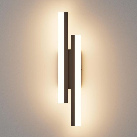 Applique Murale Interieur 40cm, 12W 850LM Lampe Murale LED Mordern, Appliques Interieur Décoratif, Lumière mural pour Chambre Salon Couloir Escalier, Blanc Chaud 3000K, Noir (1/5)