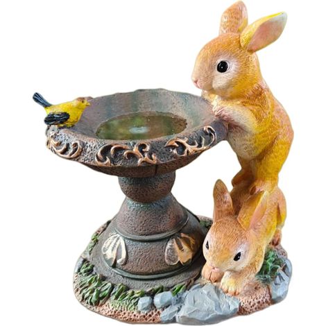 Décor De Jardin Lapin - Statue Animale Solaire pour Extérieur - Veilleuse (1/5)