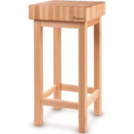 Ceppo da macellaio in legno 400x400x150mm con base - Hendi 505625
