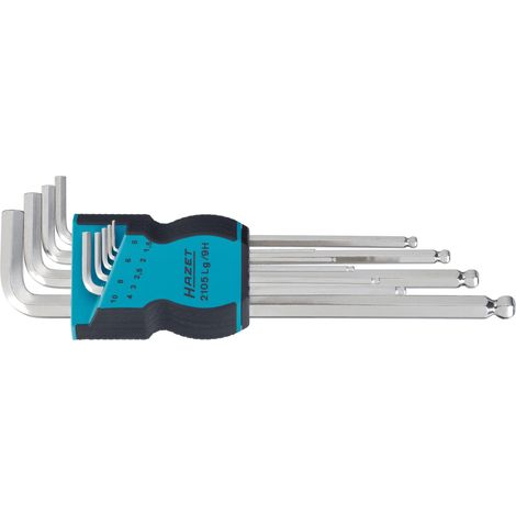 Hazet 2105Lg/9H Serie di Giraviti ad Angolo, Argento, Numero Utensili 9