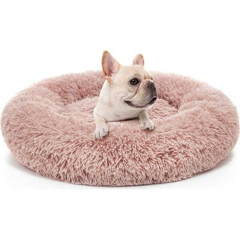 Coussin rond orthopédique en forme de donut pour chien, ultra doux, lavable, taille 23/27/31 pouces, lit confortable pour chien et chat (1/5)