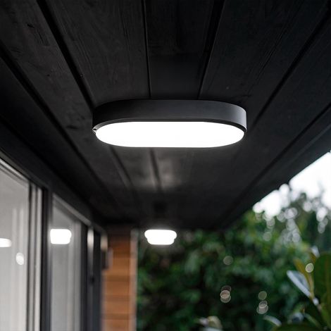 Plafoniera LED 15W Ovale per Esterni 85x173 mm IP65 Hublot Black 6500K Bianco Freddo