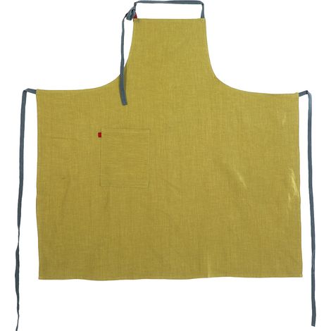 Tablier De Cuisine - 100 % Lin Et Coton - Poche Avant - Bretelles Réglables - Pour Cuisiner Et Pâtisser - 1 Pièce (1/5)