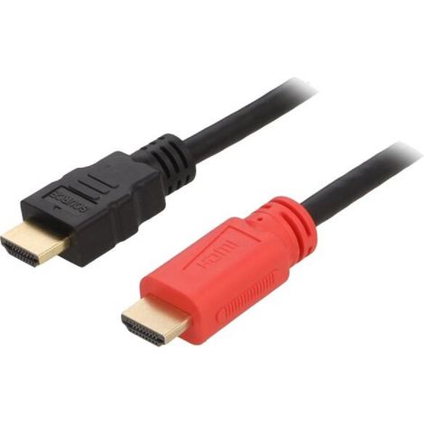 Cable HDMI 1.4 prise male des deux cotes avec amplificateur 10m - Noir