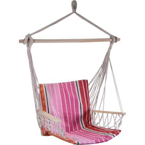 Multicolor striped fabric rocking chair cm 50h x 100 cm (1/2)