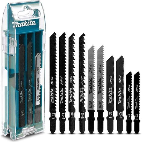Makita B-44410 10 Piece Jigsaw Blades 50mm 70mm Wood Metal Plastic Aluminium (1/8)