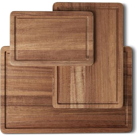 Boards to Cutting in Wood, Set of 3 Pieces, Wood d’Acacia Prehuile (1/5)