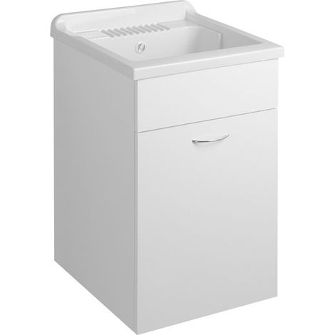 Évier utilitaire en plastique avec meuble 45x50 cm, siphon inclus (1/4)