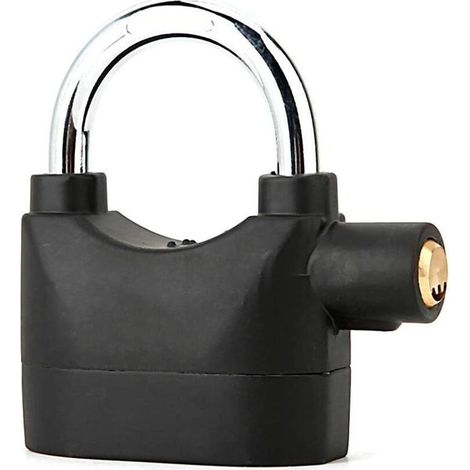Cadenas alarme avec sirène sécurité vélo moto cadenas noir (1/4)