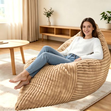 Canapé-Pouf convertible Grand format– Siège modulable 3 en 1 garni de mousse mémoire haute densité – Repos familial pour salon, chambre, lecture et sieste – 180 × 125 cm – Jaune (1/5)