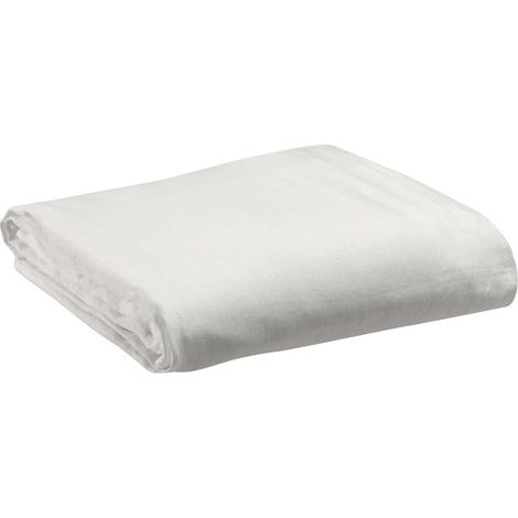 Fodera per lenzuolo Zeff in lino bianco - 180x200 cm con angoli 30 cm (1/3)