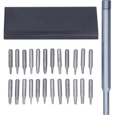 24Pcs Screwdriver Bit Set S2 Alloy Steel Precise Electronic Repair Supplies with Handle