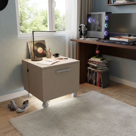 Cassettiera con ruote - Design moderno per cameretta e ufficio - Effetto tessuto (1/5)