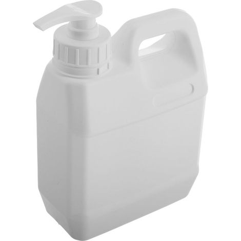 Pichet Nettoyage Plastique 1L Blanc Pompe à Pression pour Distributeur Savonnette Corps et Shampoing Usage Quotidien (1/5)