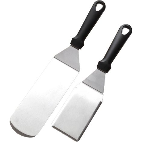 Ensemble exclusif de grattoirs pour barbecue en acier inoxydable - grattoirs et grilles de qualité supérieure pour hamburgers et grillades, utilisables à l'intérieur comme à l'extérieur. (1/4)