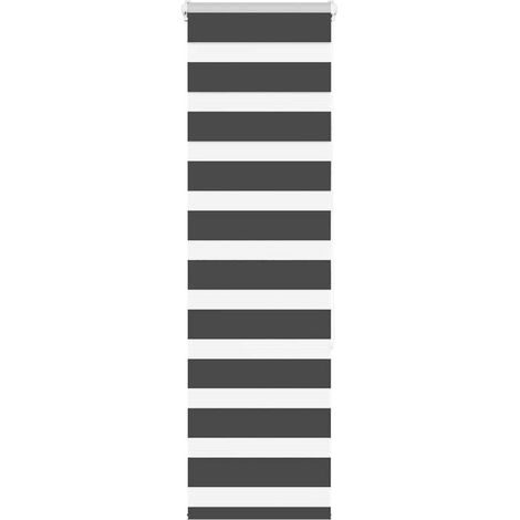 Doppelrollo Schwarz 40x150 cm Stoffbreite 35,9 cm Polyester
