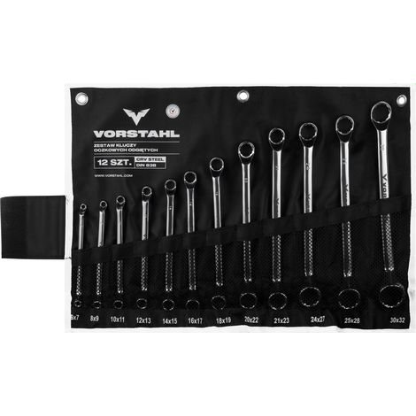 Jeu de clés plates coudées en acier CrV, 12 pièces, 6-32 mm, Vorstahl (1/4)