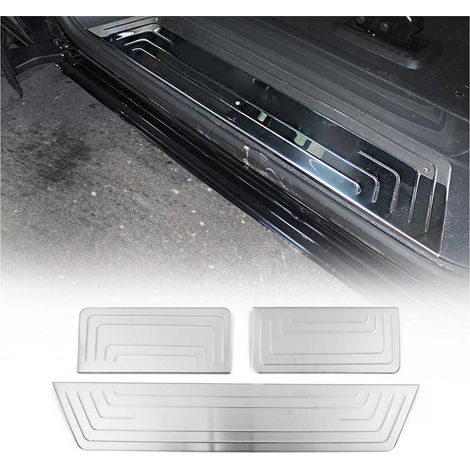 OMAC Couverture de Seuil de Porte Compatible avec VW T5 2003-2015 Acier INOX chromé Brossé 3 Pcs (1/5)