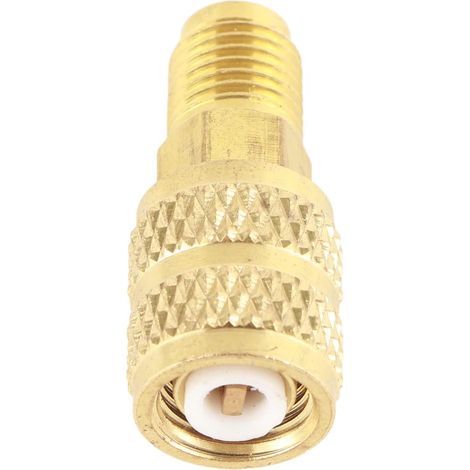 Brass HVAC Adapter 1/4 Inch Male SAE to 5/16 Inch Female SAE R410A A/C Connector for Air Conditioning Refrigeration Systems (1/5)