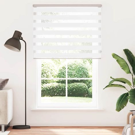 Maison Exclusive - Estor cebra blanco 140x200 cm tejido ancho 135