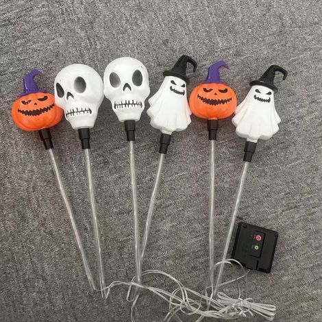 Halloween-Solar-Bodenleuchten in Geistergesichtform für Gärten und Spukhäuser – LED-Rasenleuchten für Dämonen