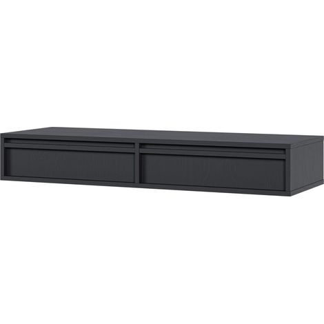 Selsey Evo - Schminktisch hängend mit 2 Schubladen, Schwarz, 110 cm (1/5)