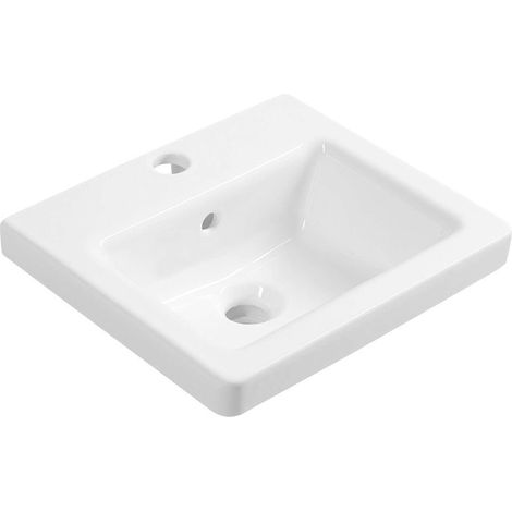 Sapho City - Lavabo da incasso 400x350 mm, con 1 foro per rubinetto, bianco KE040