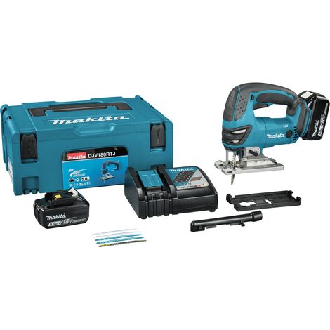 Makita DJV 180 RTJ Akku Stichsäge 18V + 2x Akku 5,0Ah + Ladegerät + Makpac