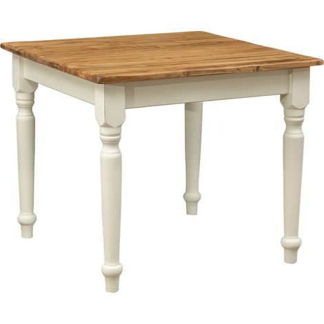 Mesa de madera maciza 90x90 cm Mesa cuadrada de cocina y comedor Ahorro de espacio Mesa de exterior e interior Country (1/5)