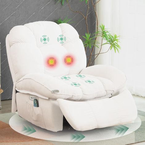 Poltrona reclinabile elettrica con funzione massaggio e riscaldamento, adatta per soggiorno e camera da letto.
