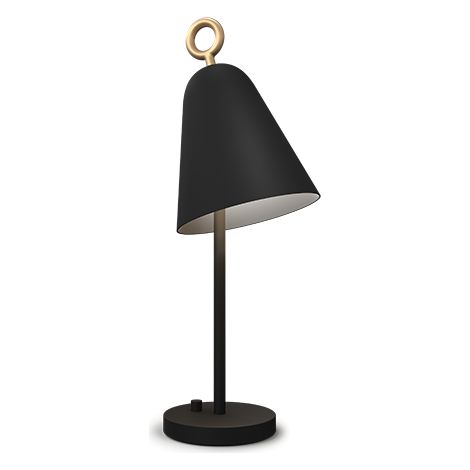 Bella Lampe de travail de bureau Flat Black, variateur sur pied de lampe 1x E14