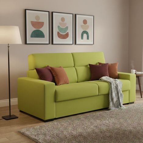 Divano Letto 2 Posti Casabona, Sfoderabile, Contenitore Made in Italy, di Apertura a Ribalta, 180x95 cm Verde (1/5)