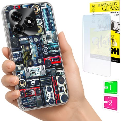 Custodia per Honor X5C Plus / X5C 4G con cover fotografica e vetro temperato 9H. (1/5)