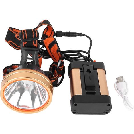 Lampe frontale ultra-lumineuse avec batterie au lithium de 1800 mAh, multifonctionnelle et rechargeable pour une utilisation en extérieur