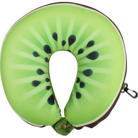 Oreiller voyage forme kiwi léger et compact. Coton PP, pour soutien cou en déplacement. (1/5)